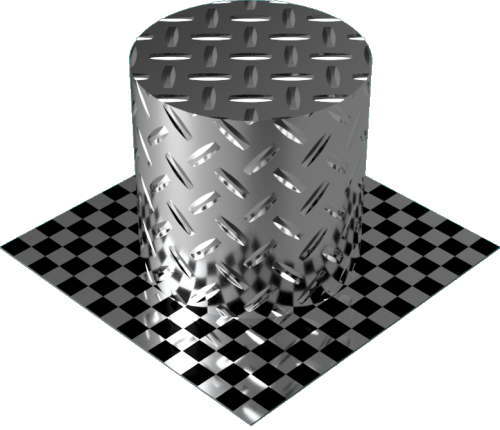 3DCADモデリングの外観をメタルのアルミニウム-ダイヤモンド プレート-1バー円柱