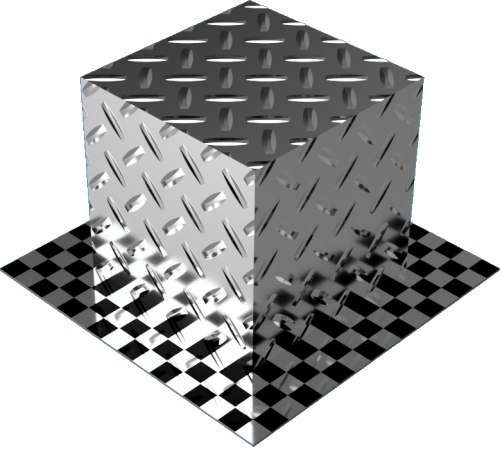 3DCADモデリングの外観をメタルのアルミニウム-ダイヤモンド プレート-1バー直方体