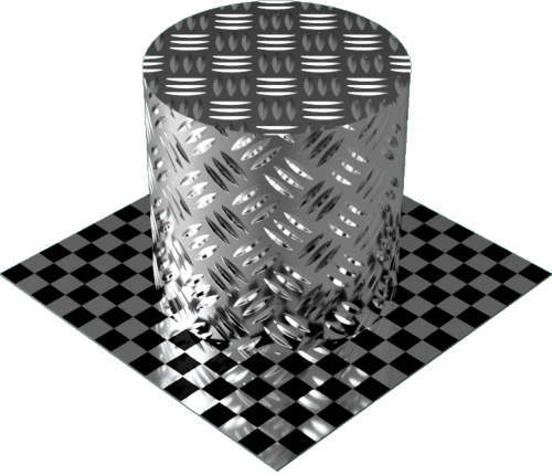 3DCADモデリングの外観をメタルのアルミニウム-ダイヤモンド プレート-3バー円柱