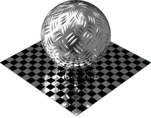 3DCADモデリングの外観をメタルのアルミニウム-ダイヤモンド プレート-3バー球
