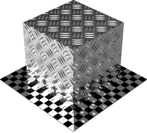 3DCADモデリングの外観をメタルのアルミニウム-ダイヤモンド プレート-3バー直方体