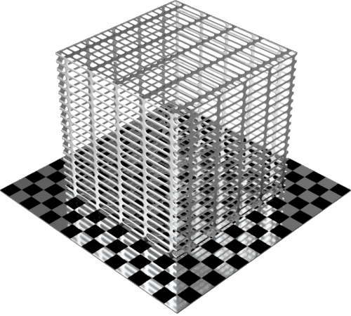 3DCADモデリングの外観をメタルのアルミニウム-メッシュ-スロット直方体