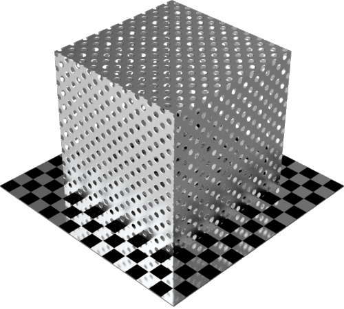 3DCADモデリングの外観をメタルのアルミニウム-メッシュ-穴小直方体