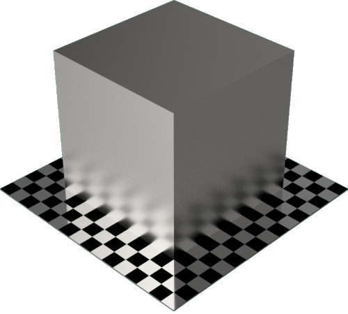 3DCADモデリングの外観をメタルのチタン直方体