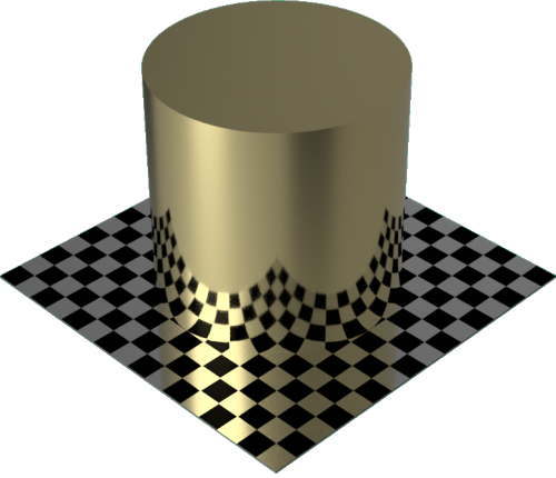 3DCADモデリングの外観をメタルの金円柱