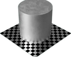3DCADモデリングの外観をメタルの鉛円柱