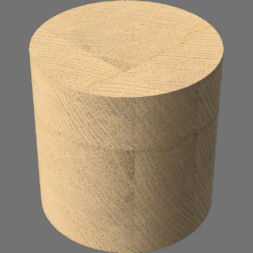 fudsion360レンダリングのオーク材木工円柱