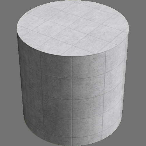 fudsion360レンダリングのコンクリートタイル円柱