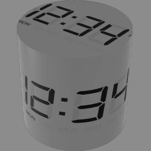 fudsion360レンダリングの表示-7 セグメント-LCD円柱