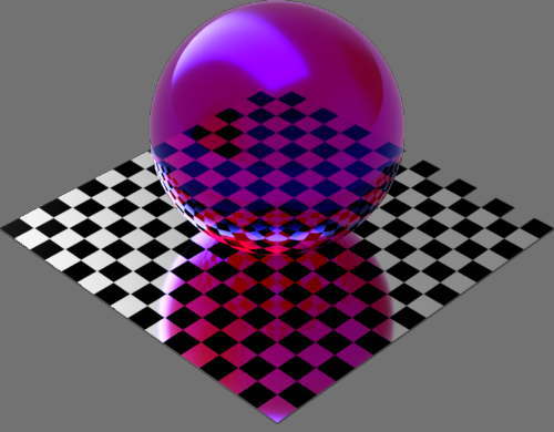 レンダリングの外観ガラスの反射カラー変更後(球体)