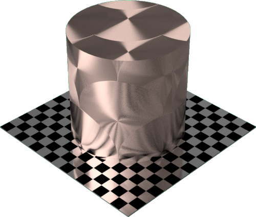 3DCADモデリングの外観をメタルの銅-ブラシ仕上げ放射状円柱