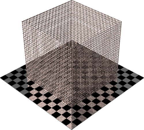 3DCADモデリングの外観をメタルの銅-メッシュワイヤ小直方体
