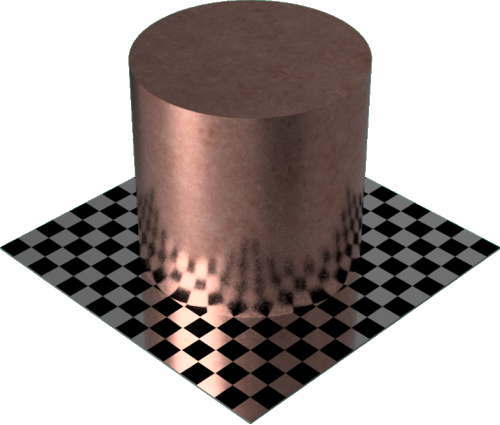 3DCADモデリングの外観をメタルの銅-未処理円柱