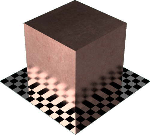 3DCADモデリングの外観をメタルの銅-未処理直方体