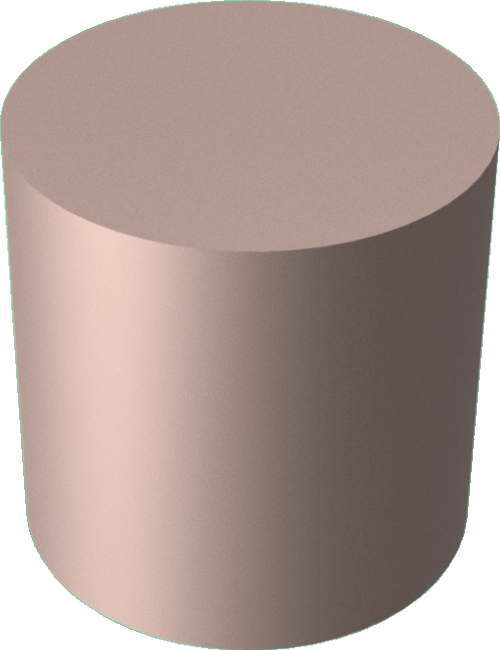 3DCADモデリングの外観をメタルの銅-緑青円柱